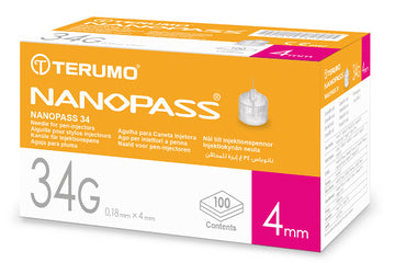AGO PER PENNA DA INSULINA NANOPASS GAUGE 34 LUNGHEZZA 4 MM 100 PEZZI