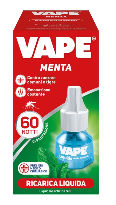 Vape Zanzare Liquido VAPE MENTA RICARICA LIQUIDA 480 ORE 36 ML VAPE  Elettoemanatore contro le zanzare