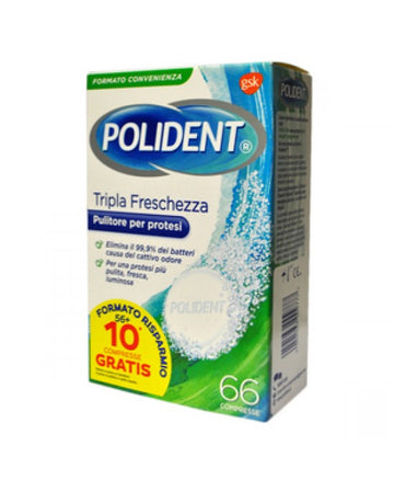 POLIDENT TRIPLA FRESCHEZZA 66 COMPRESSE