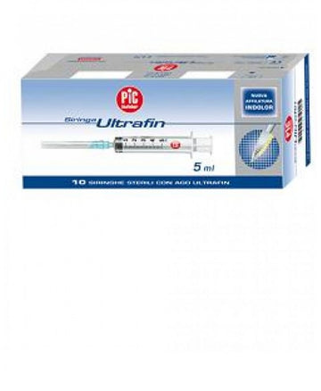 SIRINGA PIC SOLUTION PRONTA INIEZIONE AGO MONTATO MISURA GAUGE 23 1 1/4 10 PEZZI