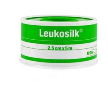 CEROTTO ADESIVO IPOALLERGENICO PER FISSAGGIO MEDICAZIONI LEUKOSILK SUPPORTO ACETATO DI CELLULOSA BIANCO ADESIVO POLIACRILICO SENZA RESINE E GOMME NATURALI 2,5X500CM MUTUABILE