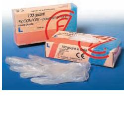 GUANTO IN VINILE CONFORT MISURA EXTRA SMALL ANTIADERENTE BIOCOMPATIBILE UTILIZZABILE ANCHE A CONTATTO CON SOSTANZE ALIMENTARI 100 PEZZI SENZA POLVERE