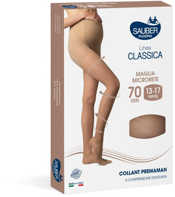 SAUBER COLLANT 70 DENARI PREMAMAN MAGLIA MICRORETE NEUTRO BEIGE 3 LINEA CLASSICA