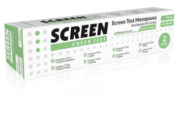 TEST RAPIDO PER L'INDIVIDUAZIONE DI FSH NELL'URINA CHE AIUTA AD INDIVIDUARE LA MENOPAUSA SCREEN CHECK TEST MENOPAUSA/FSH 2 PEZZI