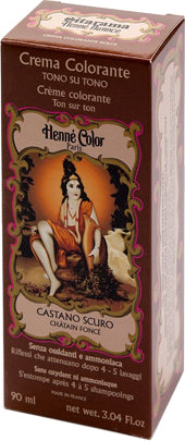 HENNE NUANCE CASTANO SCURO CREMA HENNE COLOR CREMA COLORANTE PRONTA ALL'USO