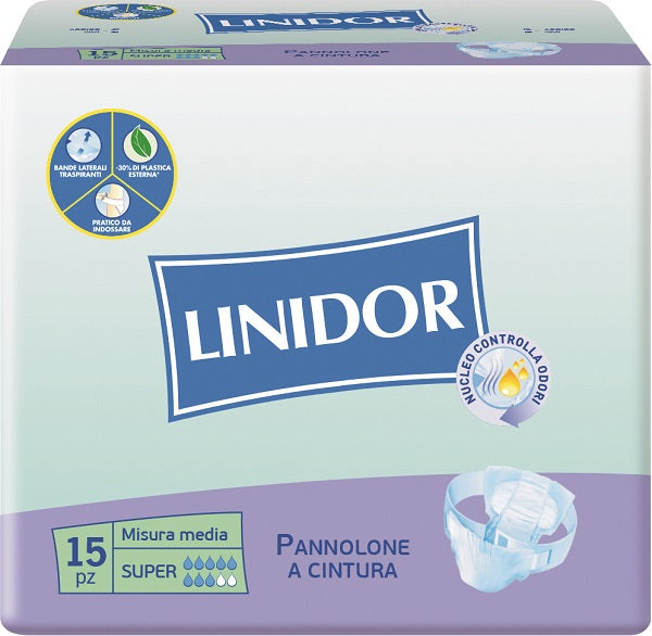 PANNOLONE LINIDOR SUPER PANNOLINO A CINTURA MM 15 PEZZI