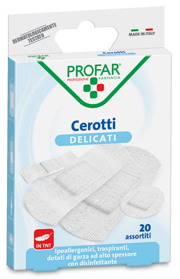 CEROTTO TESSUTO NON TESSUTO DELICATO ASSORTITI 20 PEZZI PROFAR