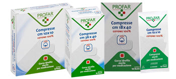 GARZA IN COTONE PROFAR COMPRESSA 10 X 10 CM 25 PEZZI