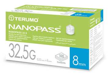 AGO PER PENNA DA INSULINA NANOPASS 32,5 GAUGE LUNGHEZZA 8 MM 100 PEZZI