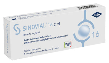 SIRINGA INTRA-ARTICOLARE SINOVIAL 16 ACIDO IALURONICO 0,8% 16 MG/2 ML 1 FS + AGO GAUGE 21 1 PEZZO