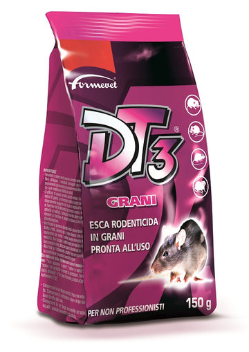 DT3 GRANI ESCA RODENTICIDA PRONTA ALL'USO BUSTA 150 G USO NON PROFESSIONALE