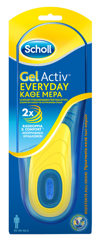 Dr. Scholl Gel Activ Everyday Uso Diario Solette In Gel Uomo Taglia 42-48