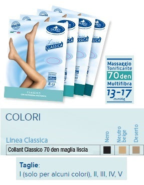 SAUBER COLLANT 70 DENARI MAGLIA LISCIA DESERTO 4 LINEA CLASSICA