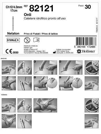 CATETERE IDROFILICO ONLI 17 CM CH 12 30 PEZZI