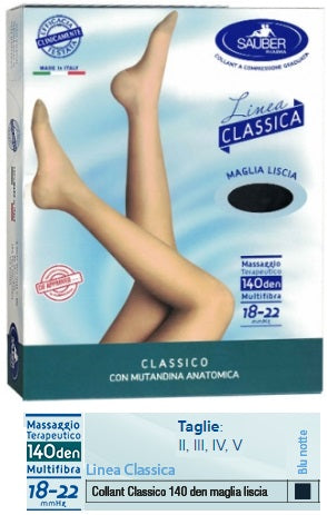 SAUBER CLASSICO COLLANT 140 DENARI MAGLIA LISCIA BLU NOTTE 3