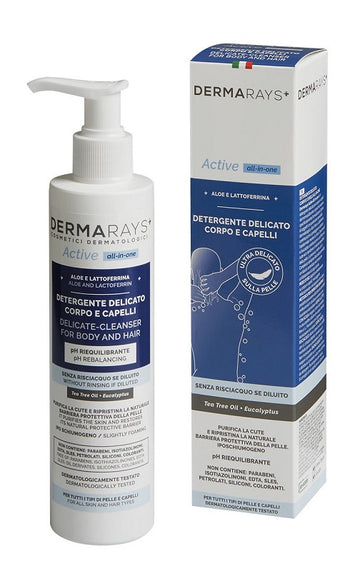 DERMARAYS ACTIVE ALL IN ONE DETERGENTE DELICATO CORPO CAPELLI 250 ML
