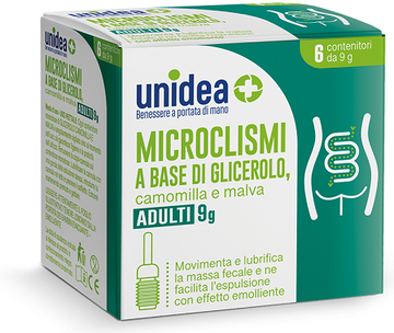 UNIDEA MICROCLISMA PER ADULTI 3G GLICEROLO CAMOMILLA E MALVA 6 PEZZI