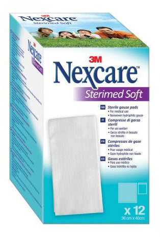 COMPRESSE DI GARZA STERILI NEXCARE STERIMED SOFT 18 X 40 CM  MULTILINGUAL 12 PEZZI