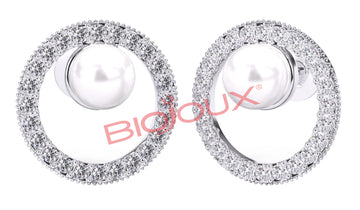 ORECCHINI POST FORATURA PEARL IN CRYSTAL CIRCLE BJT985
