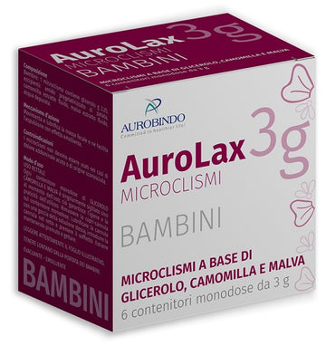 MICROCLISMI PER BAMBINI AUROLAX 6 CONTENITORI 3 G