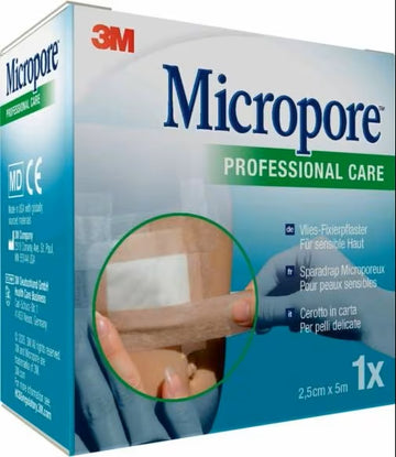 CEROTTO IN CARTA 3M MICROPORE SURGICAL TAPE TAN M5X25MM