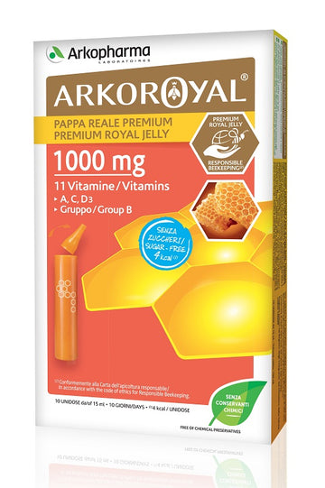 ARKOROYAL PAPPA REALE 1000 MG + VITAMNIE SENZA ZUCCHERO 10 FIALE