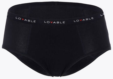 LOVABLE PERIOD PANTIES SLIP FLUSSO MEDIO NERO TAGLIA SMALL