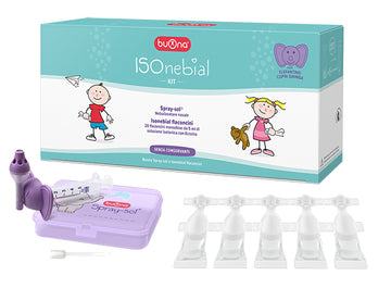 ISONEBIAL KIT PULIZIA CAVITA' NASALI 20 FLACONCINI MONODOSE 5 ML + SIRINGA LUER LOCK SOFT-JECK + AGO CANNULA + NEBULIZZATORE SPRAYSOL