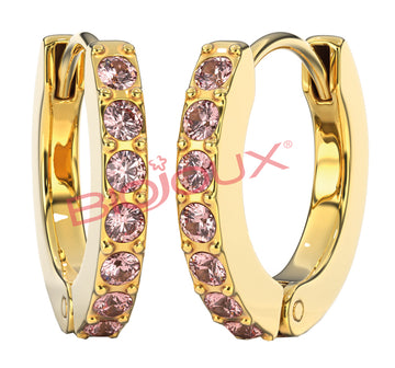 ORECCHINI ROSE CRYSTAL HOOP ORO 1 PAIO