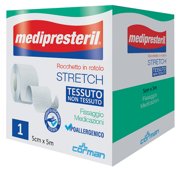 MEDIPRESTERIL ROCCHETTO ROTOLO STRETCH TESSUTO NON TESSUTO 5 CM X 500 CM