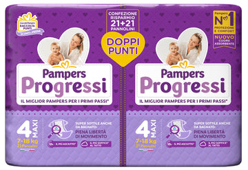 PAMPERS PROGRESSI PANNOLINO MAXI PACCO DOPPIO 42 PEZZI