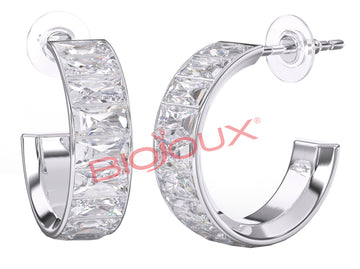 BJT327 ORECCHINO CLOE WHITE 22MM STEEL SILK