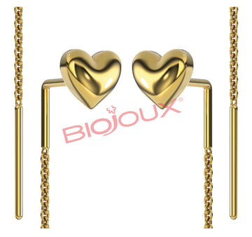 BJT329 ORECCHINO GRACE 50MM STEEL GOLD PLATED