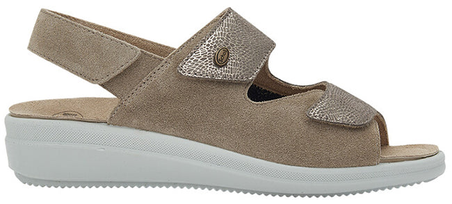 ANTONIA SANDAL PRINTED SUEDE+SUEDE W TAUPE 39