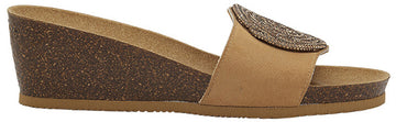 CALA LUNA MICROFIBRE + ROUNDED STRASS W TAN 39