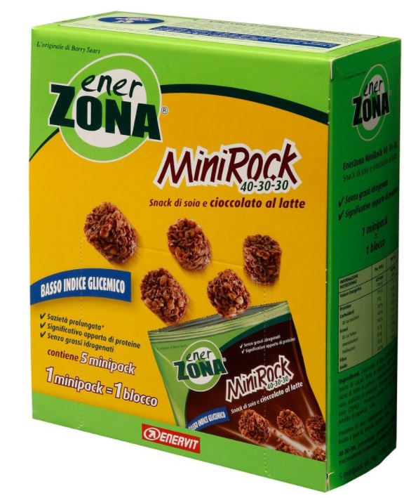 EnerZona Enervit  MiniRock 40-30-30  Snack Di Soia E Cioccolato Al Latte 5 Minipack 24g