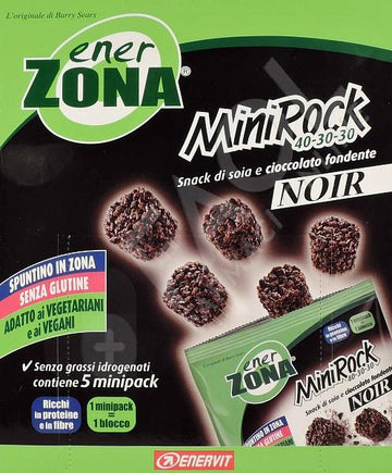 Enervit EnerZona MiniRock 40-30-30 Noir Snack Di Soia E Cioccolato Fondente 5 Minipack 24g