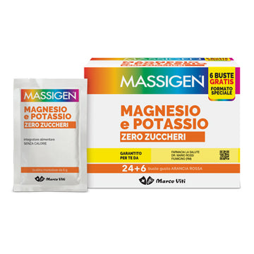 MASSIGEN MAGNESIO POTASSIO ZERO ZUCCHERO 24 BUSTINE + 6 BUSTINE
