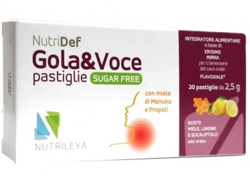 NUTRIDEF GOLA & VOCE SUGAR FREE MIELE LIMONE EUCALIPTOLO 20 PASTIGLIE